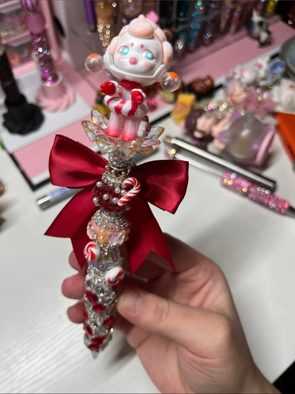 Skullpanda Holiday edition fancy beaded pen